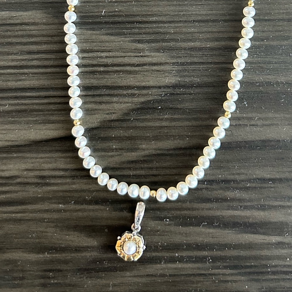 LAGOS Gold and Silver Pearl Pendant